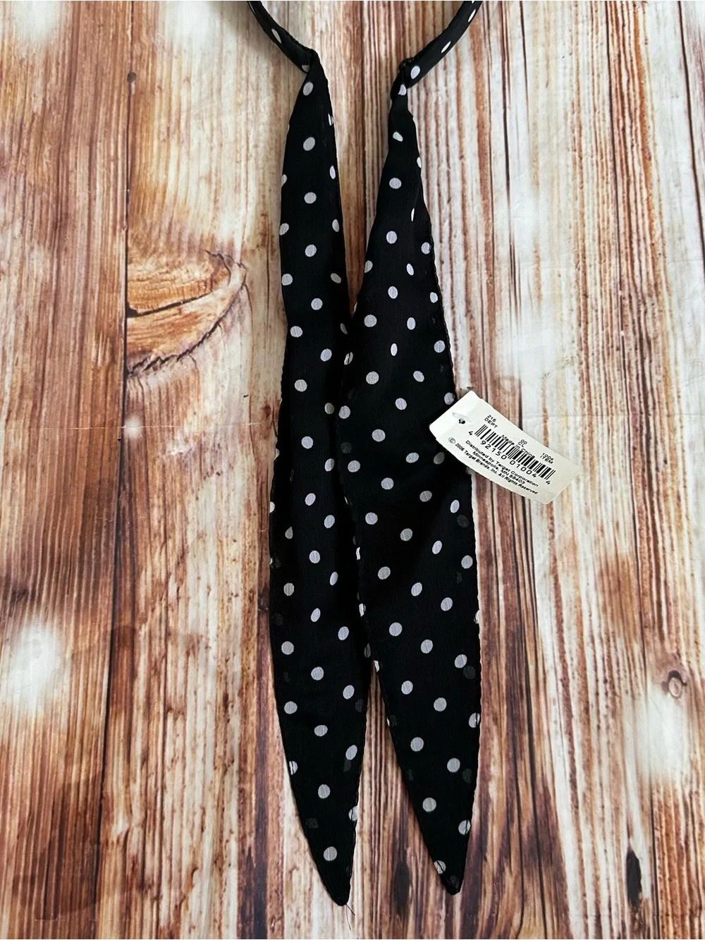 Vintage Target Retro Black Polka Dot Scarf Tie Headband NWT